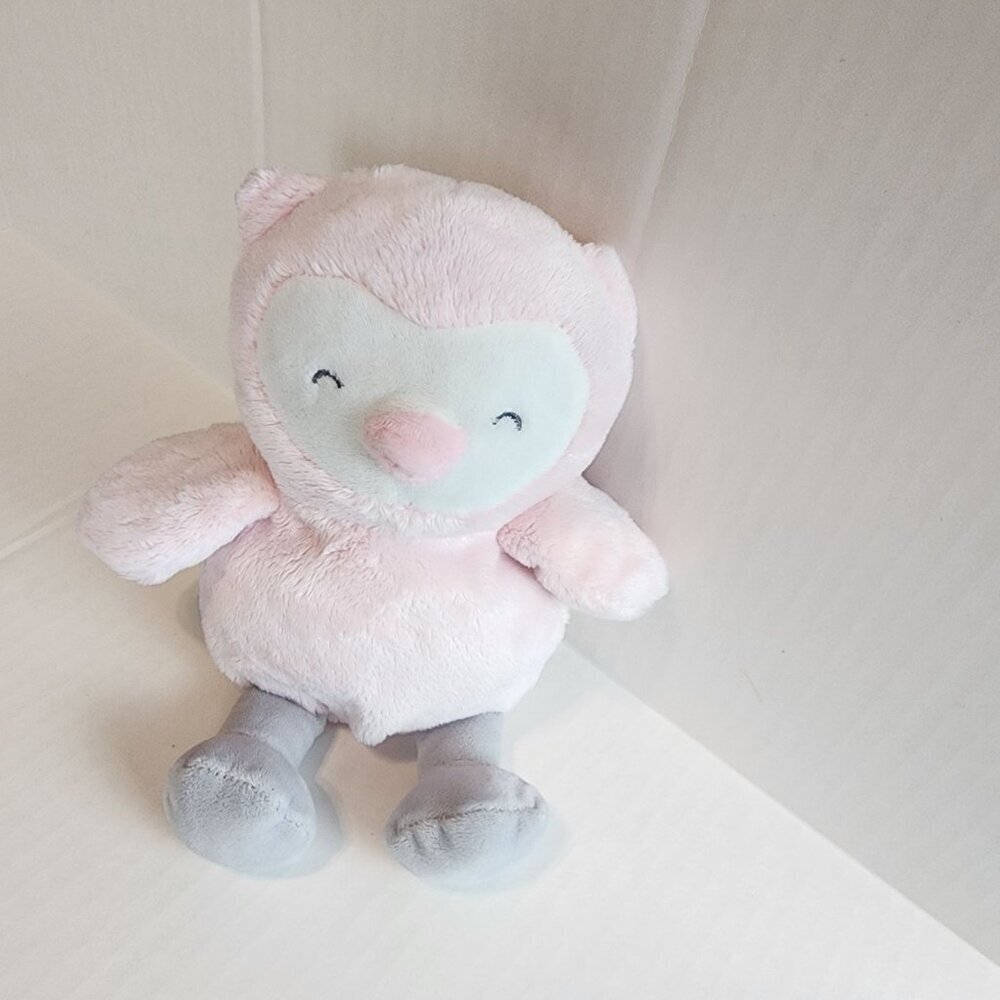 Just One You by Carter's pink penguin rattle toy closed eyes gray legs